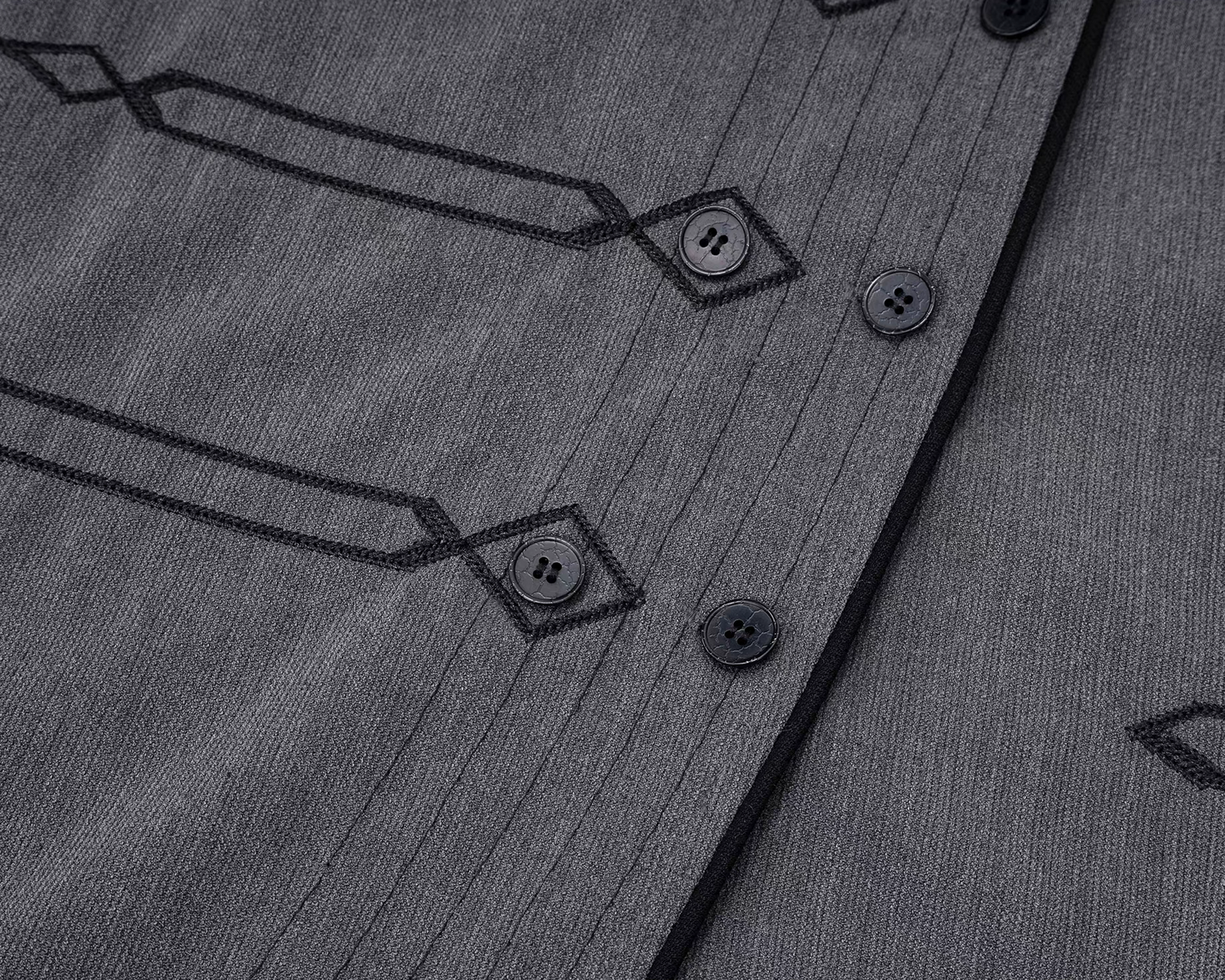 ESAIAS Napoleon Embroidered Asymmetrical Half Shirt-Half shirt-S-Free Shipping Leatheretro