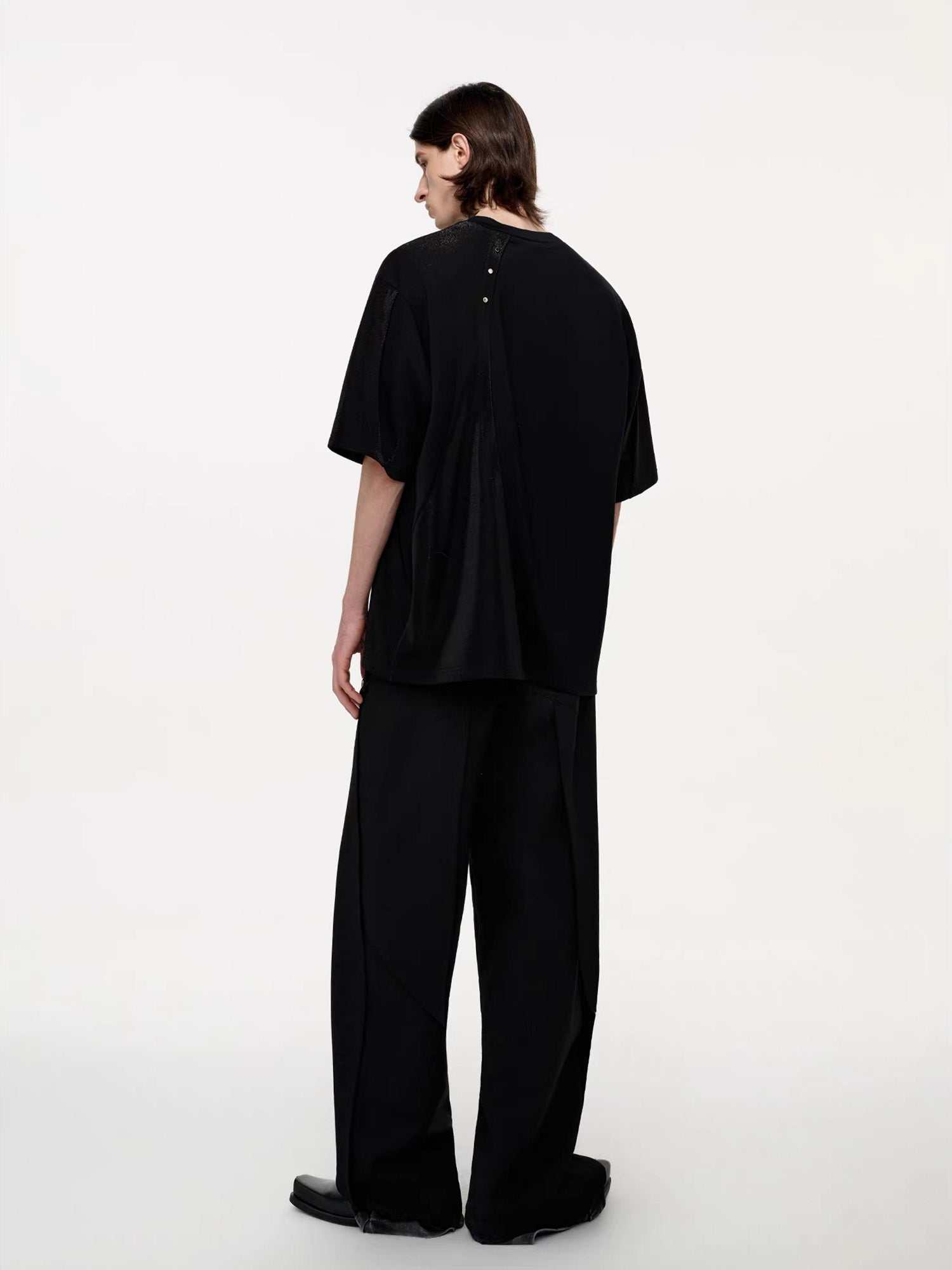 TIWILLTANG Asymmetrical Zip Layered T Shirt-T Shirt-S (Preorder)-Free Shipping Leatheretro