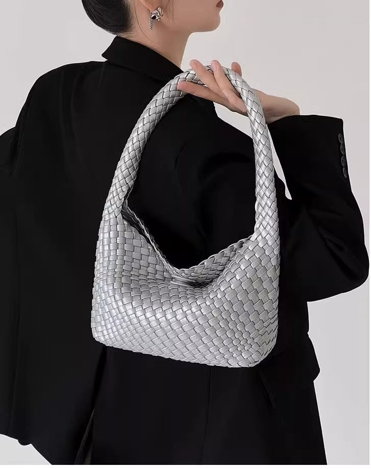 Handwoven Faux Leather Women's Bag – Stylish Crossbody Handbag-Avocado green + change purse-Free Shipping Leatheretro