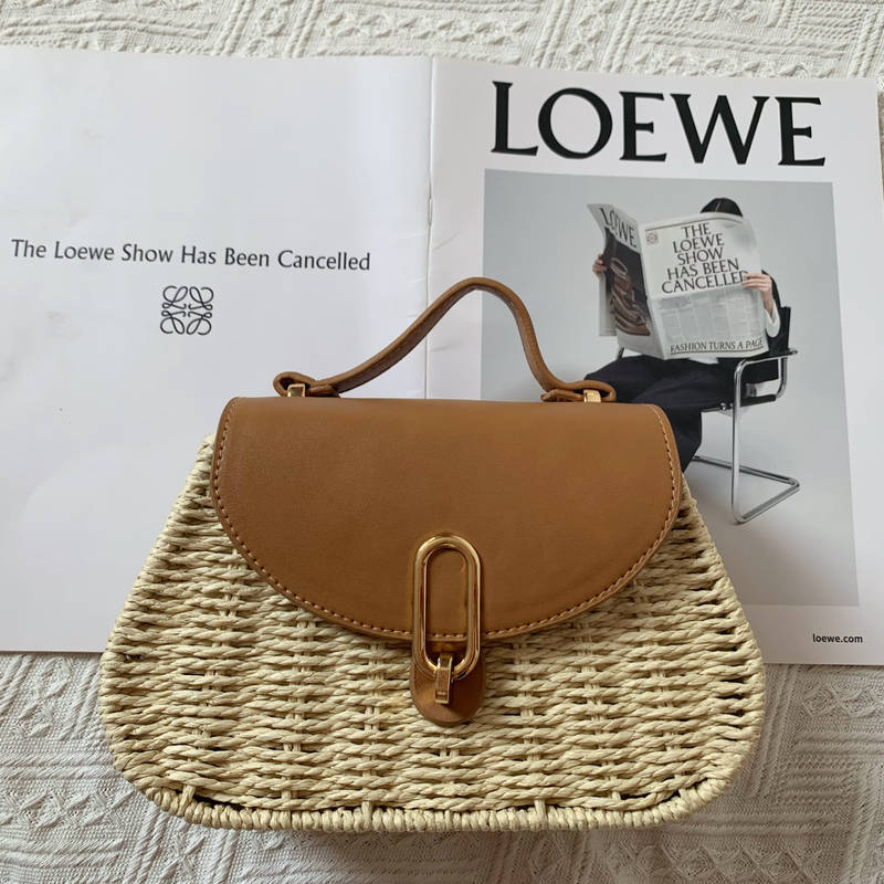 Trendy Woven Straw Crossbody Bag-Khaki-Free Shipping Leatheretro