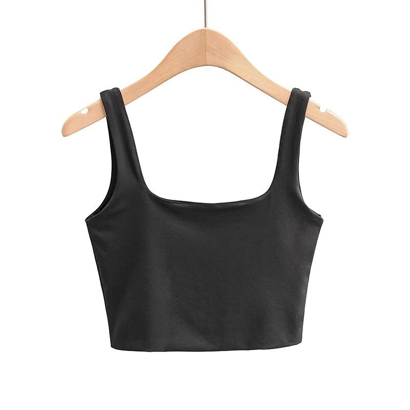 Sexy Sleeveless Short Tank Tops-tank tops-Black-S-Free Shipping Leatheretro