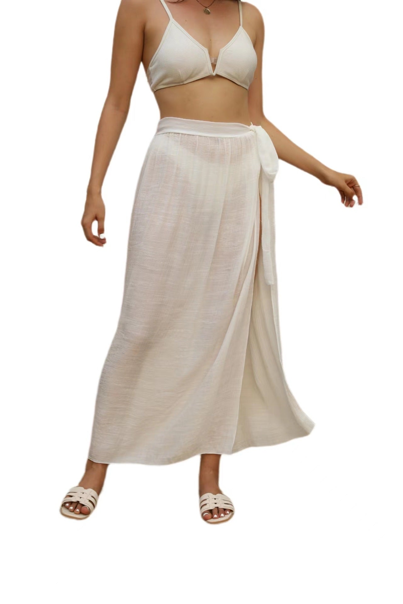 Sexy Summer Beach Bikini Cover Ups-beach dresses-White-One Size-Free Shipping Leatheretro