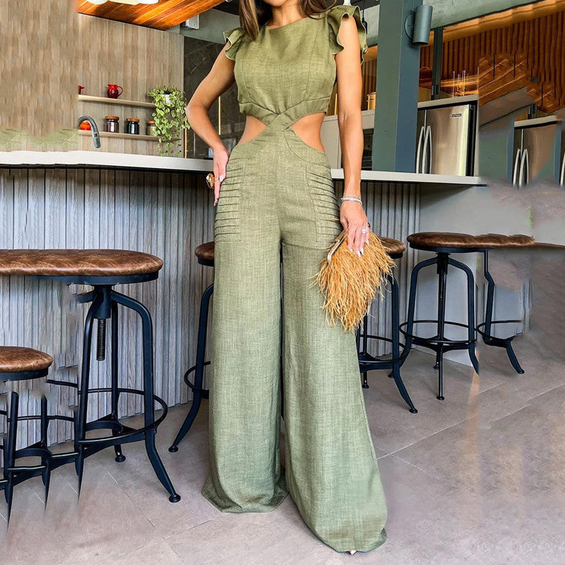 Sexy Summer Ruffled Design Jumpsuits for Women-Jumpsuits & Rompers-Green-S-Free Shipping Leatheretro