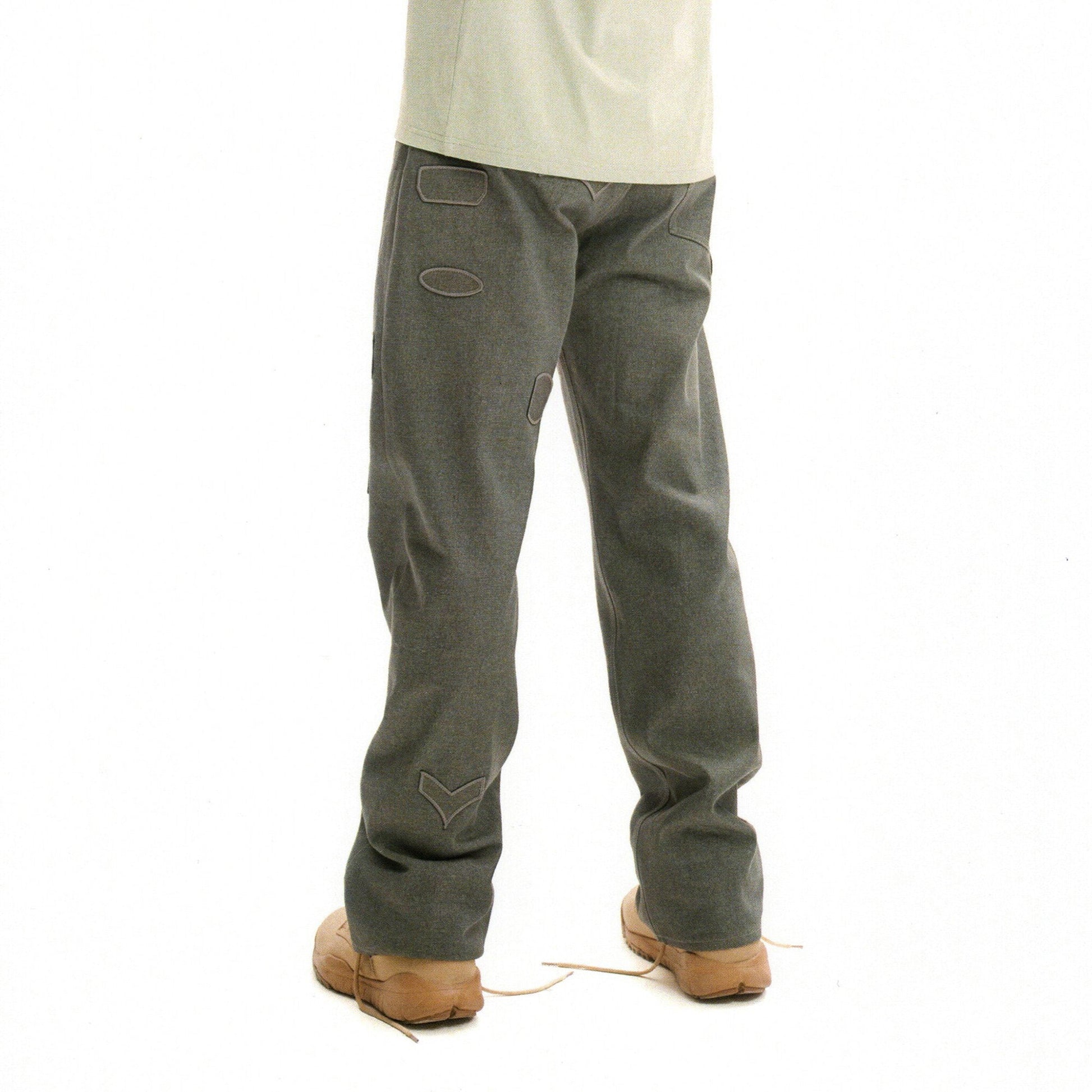 URBAN+FOREST Minimal Patch Straight-Leg Denim-Jeans-S-Green-Free Shipping Leatheretro
