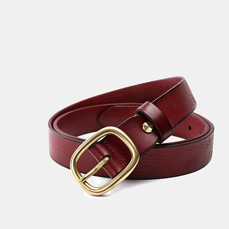 Women's 3.0" Wide Genuine Leather Belt-Green-105-125-Free Shipping Leatheretro