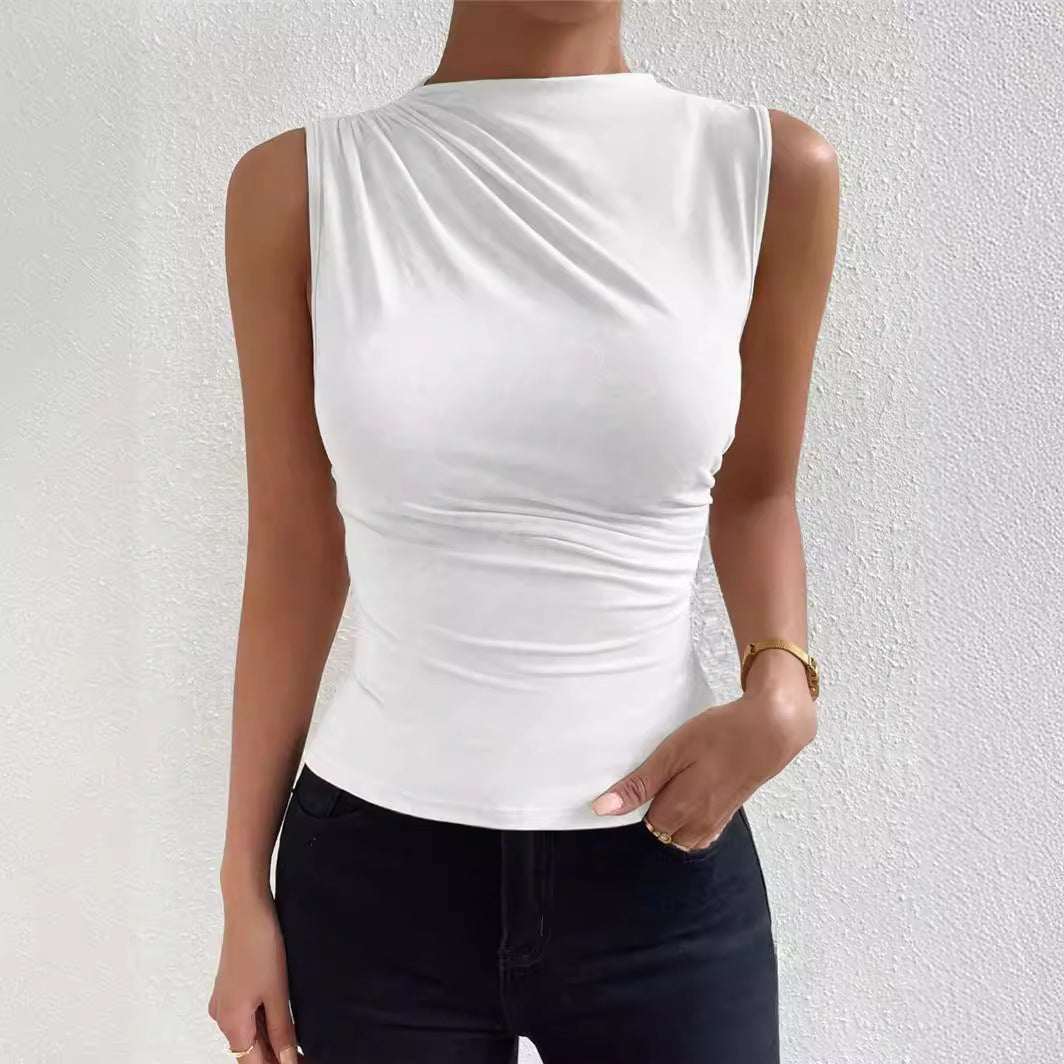 Sexy Summer Sleeveless T Shirts-Shirts & Tops-Apricot-S-Free Shipping Leatheretro