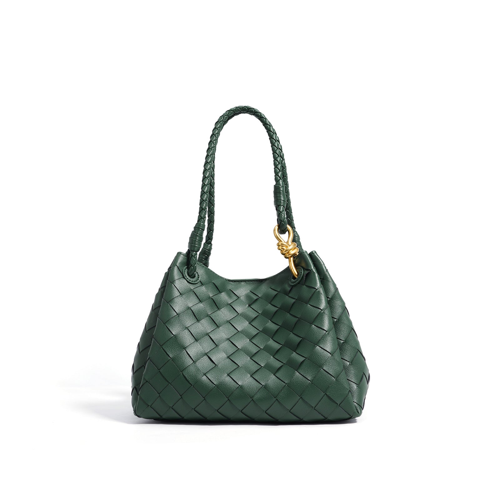 Niche Design New Retro Metal Buckle Woven Tote Bag-Handbags-Apricot-Free Shipping Leatheretro