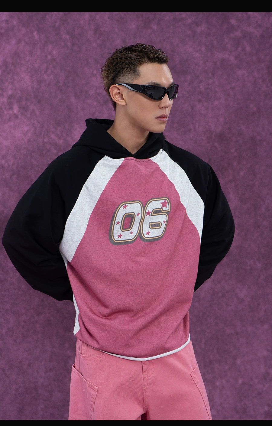 CLP Unisex Black & Red Print Oversized Hoodie-Red-M-Free Shipping Leatheretro