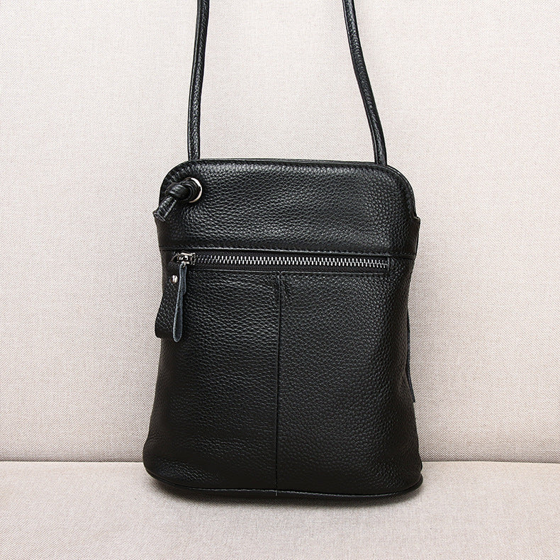 Women's Soft Genuine Leather Bucket Bag-Black Small-Free Shipping Leatheretro