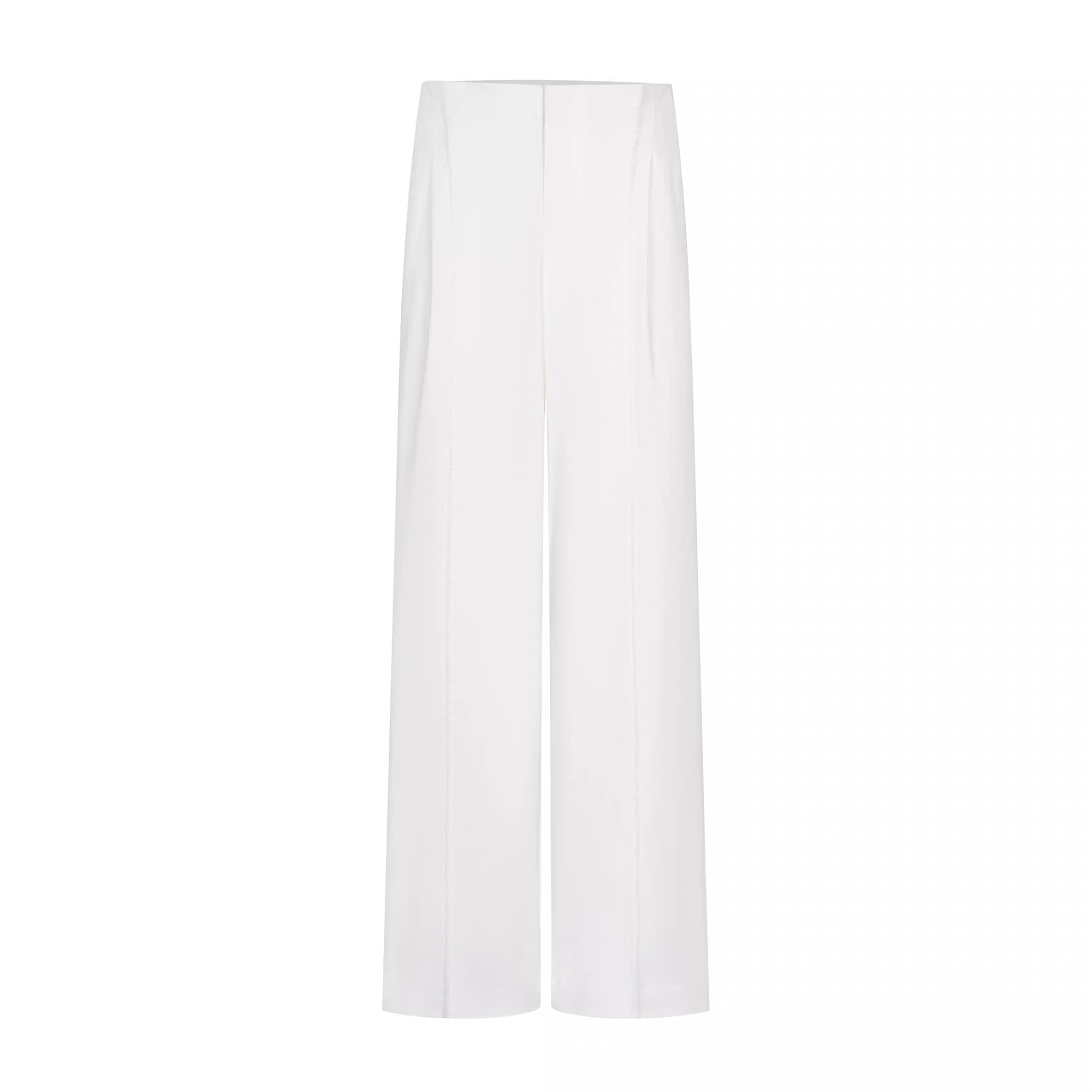 TIWILLTANG Classic Raw Edge Straight-Leg Trousers-Pants-S / 28-31”-White-Free Shipping Leatheretro