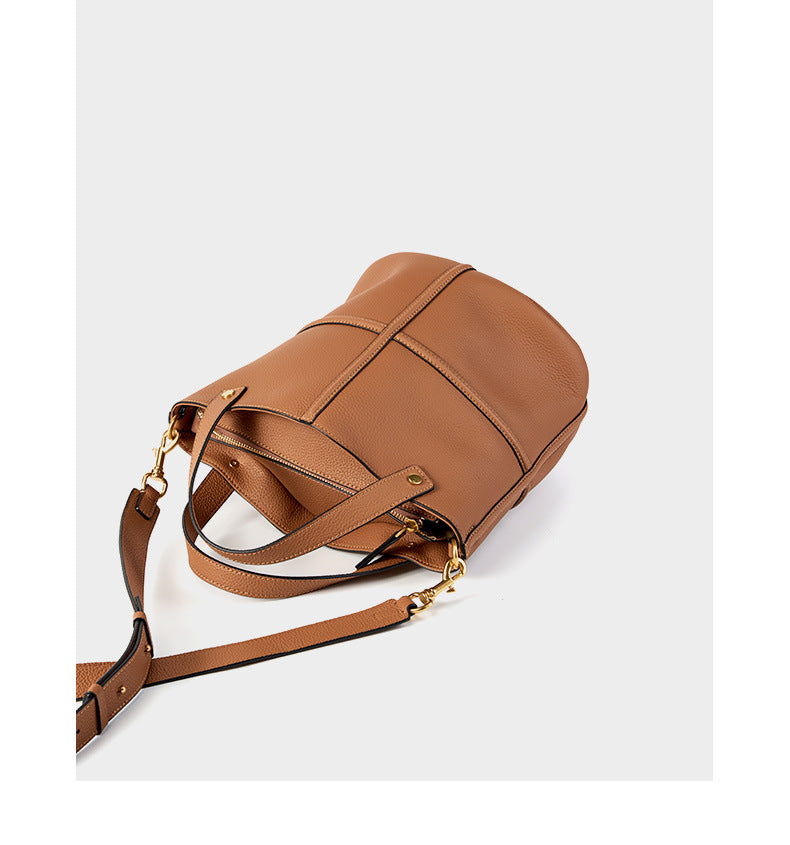 Elegant Genuine Leather Tote Bag-handbags-Black-Free Shipping Leatheretro