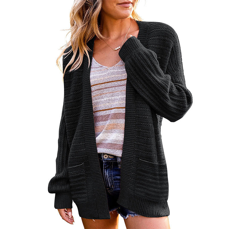 Casual Fall Knitted Cardigans-Sweater&Hoodies-Black-S-Free Shipping Leatheretro