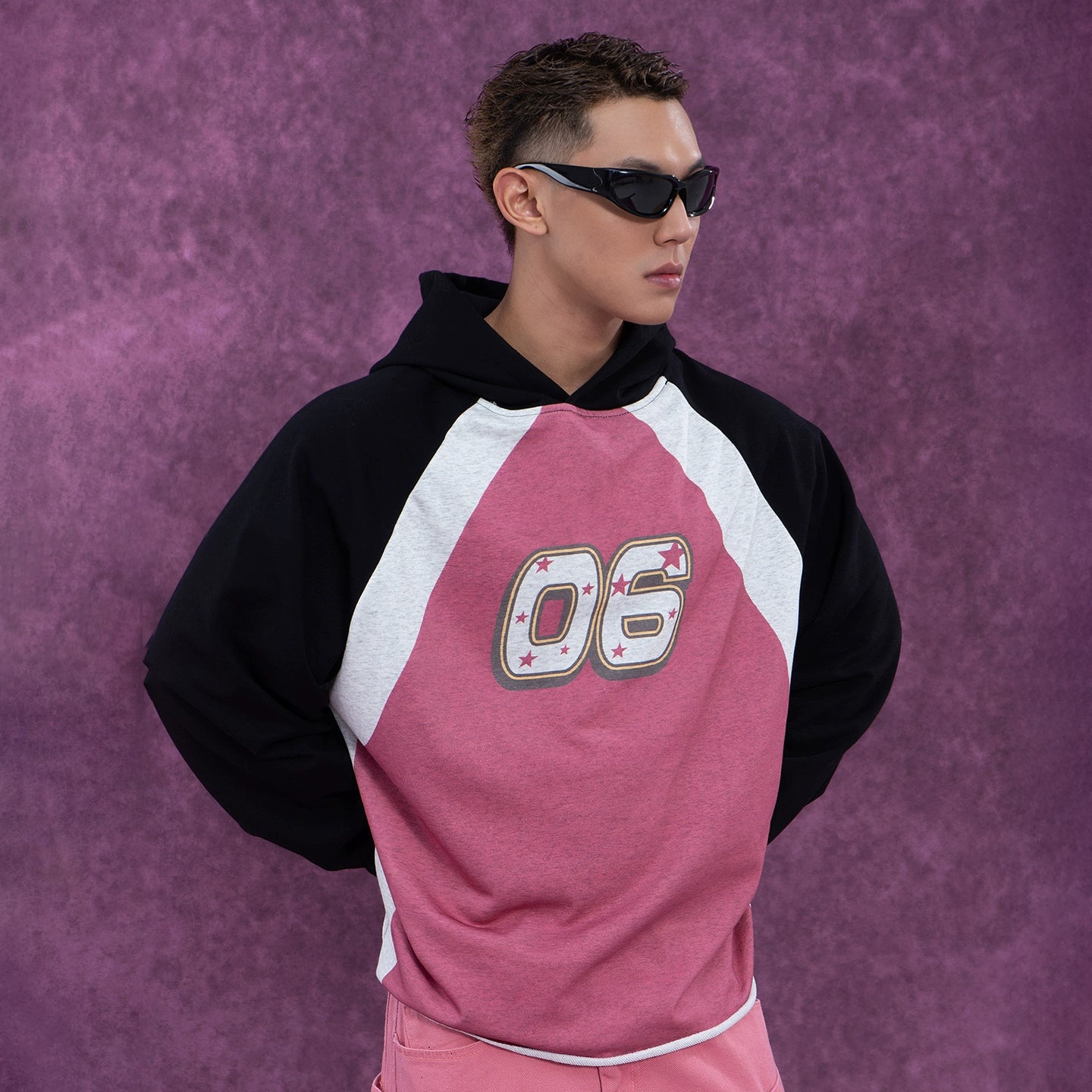 CLP Unisex Black & Red Print Oversized Hoodie-Red-M-Free Shipping Leatheretro