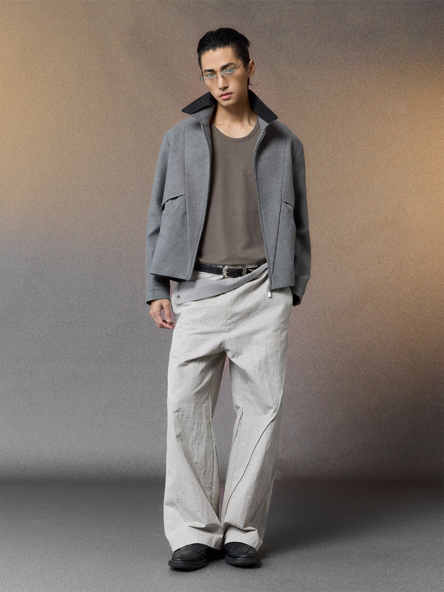 ALVNG AR ANTS Essential Contrast Collar Wool-Blend Jacket-Jacket-S-Free Shipping Leatheretro
