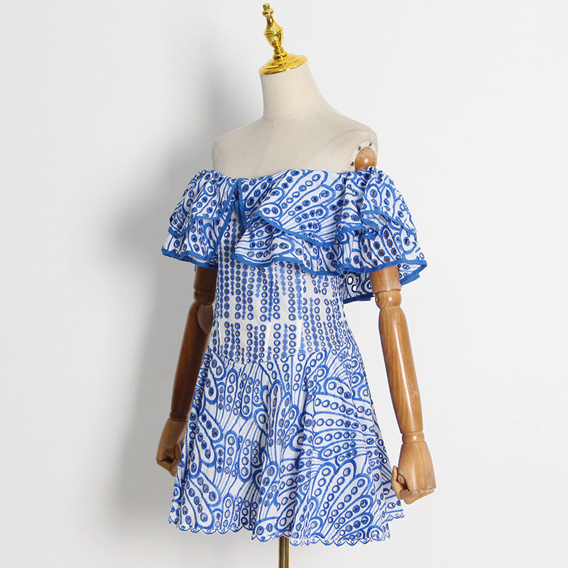 Elegant Midriff Baring Embroidery Mini Dresses-Dresses-White-S-Free Shipping Leatheretro