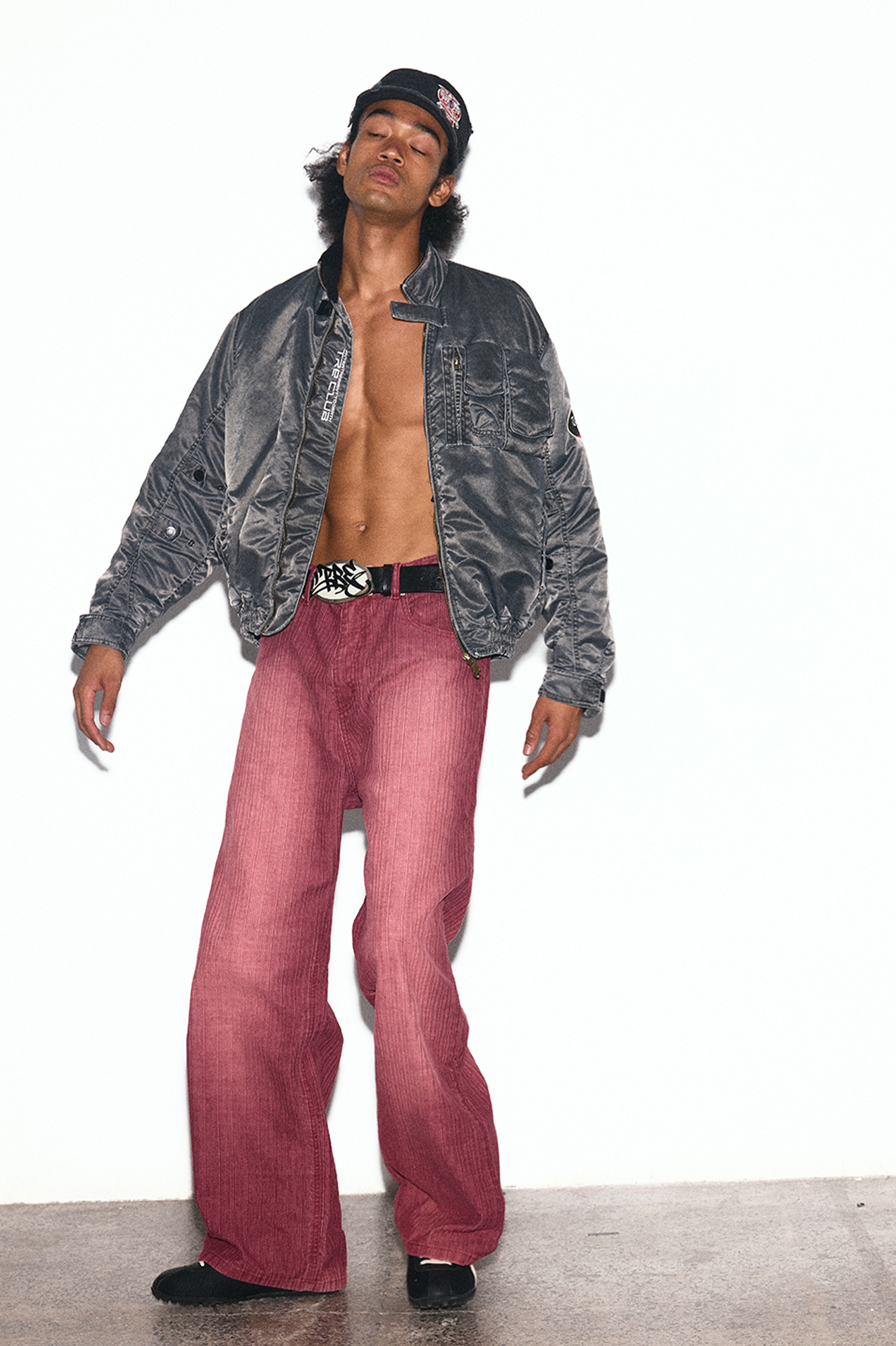 TRECLUB Washed Striped Straight-Leg Jeans-Jeans-S (Preorder)-Blue-Free Shipping Leatheretro