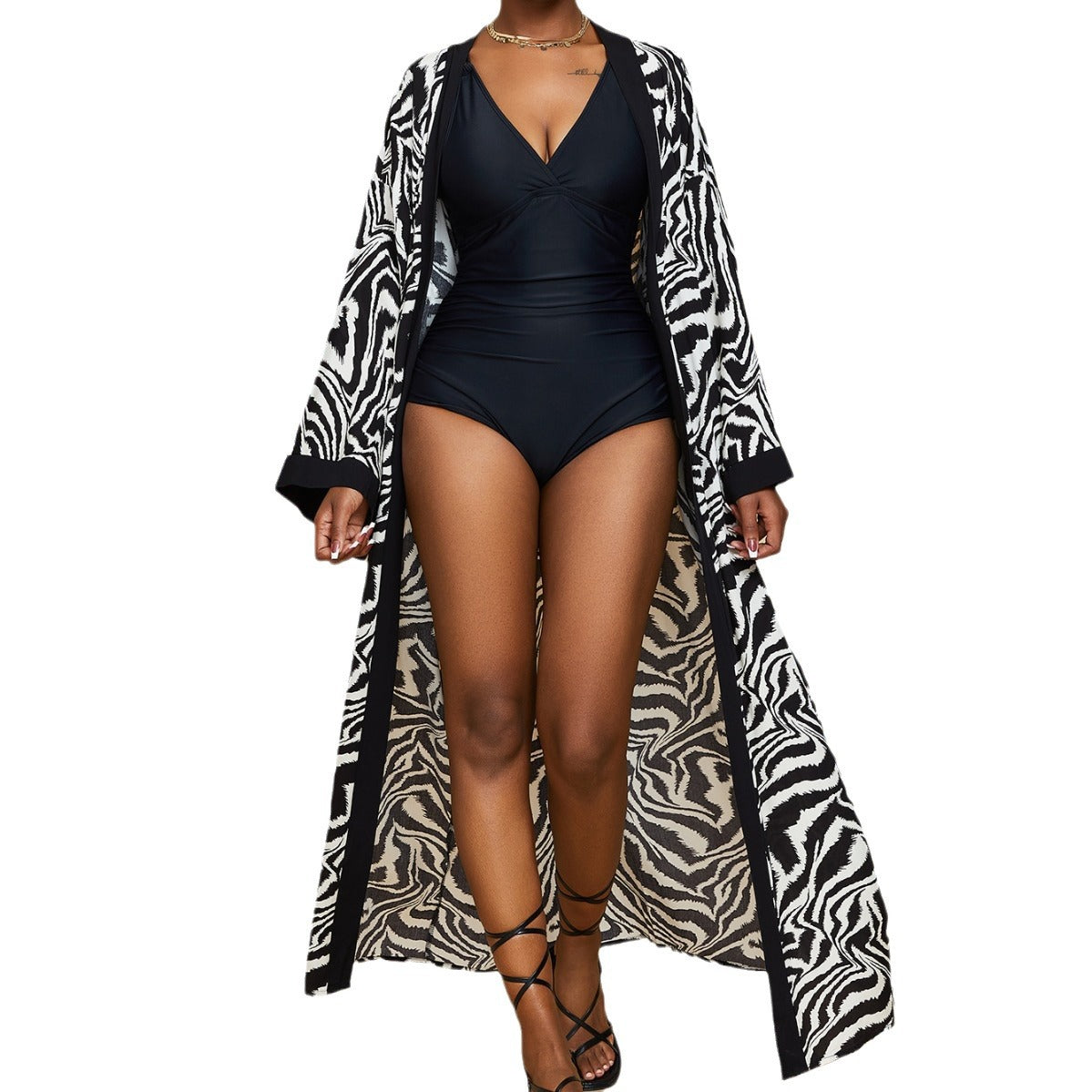 Casual Summer Zebra Print Cover Ups-Cover Ups-A-One Size-Free Shipping Leatheretro