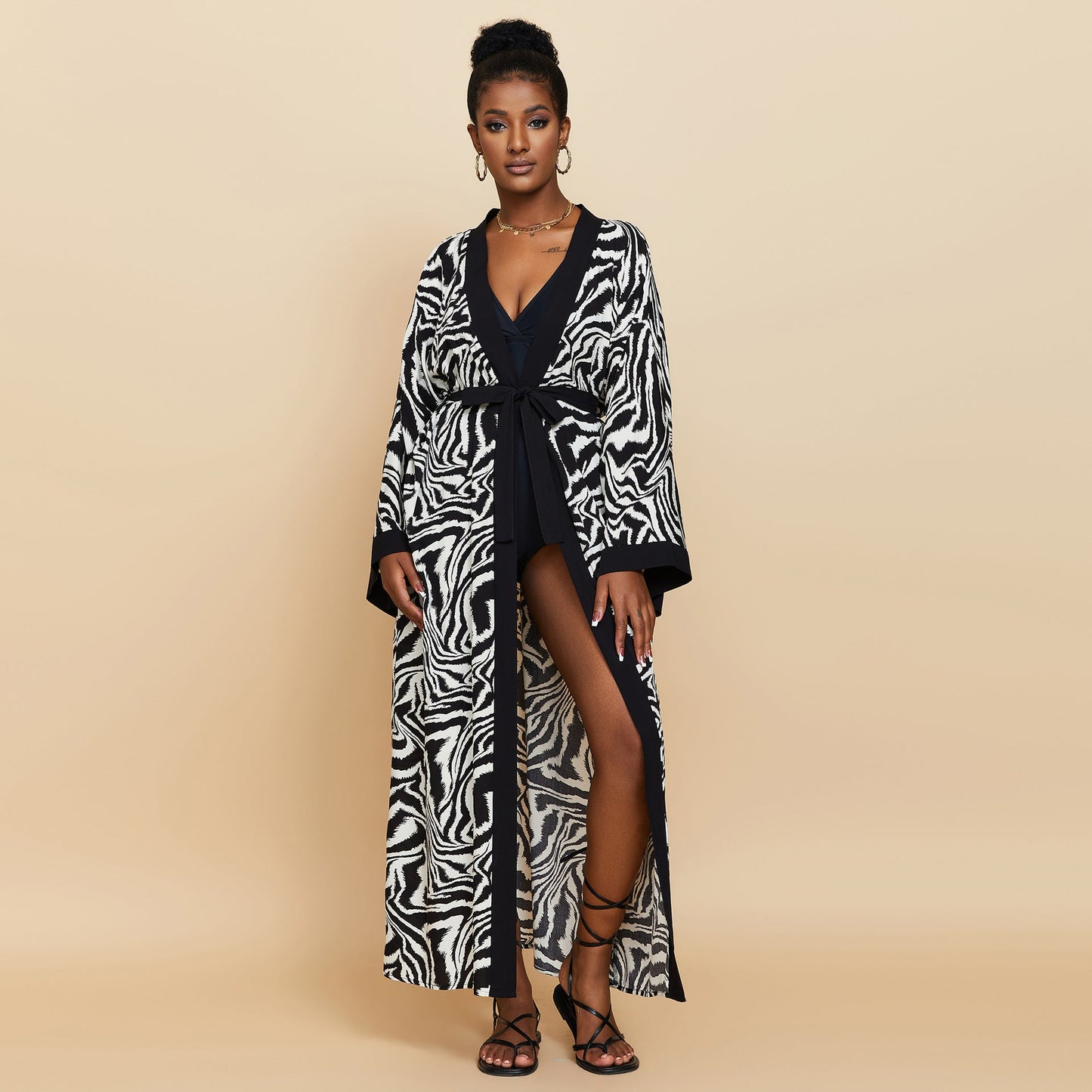 Casual Summer Zebra Print Cover Ups-Cover Ups-A-One Size-Free Shipping Leatheretro