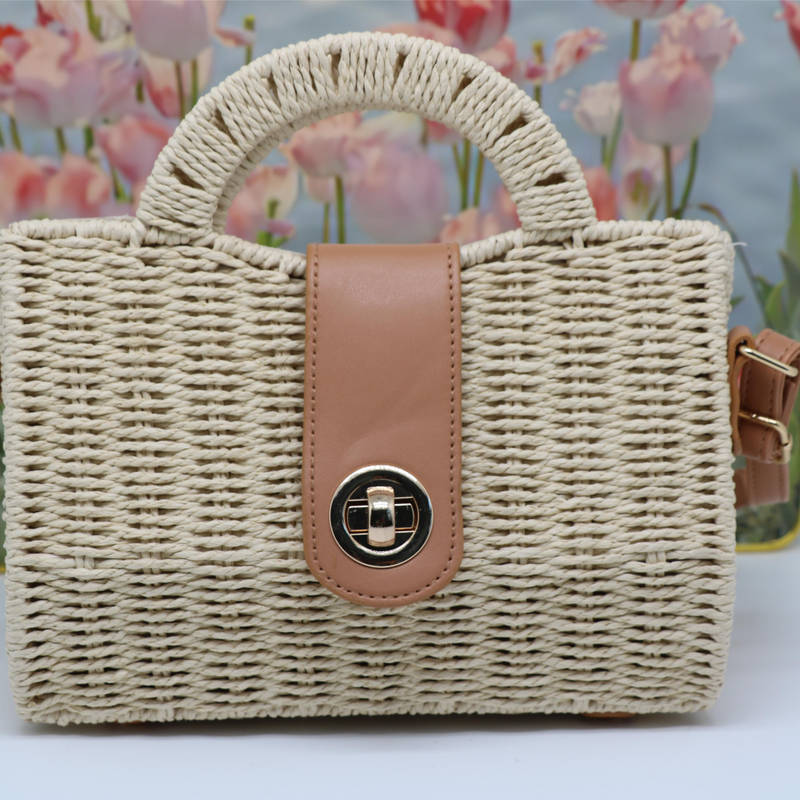 Handwoven Straw Bag for Women-Ivory-Free Shipping Leatheretro