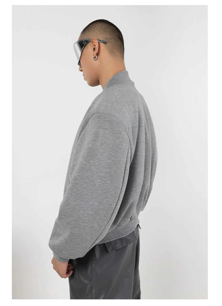 CLP Grey Baseball Collar Pilot Jacket-Gray-S-Free Shipping Leatheretro