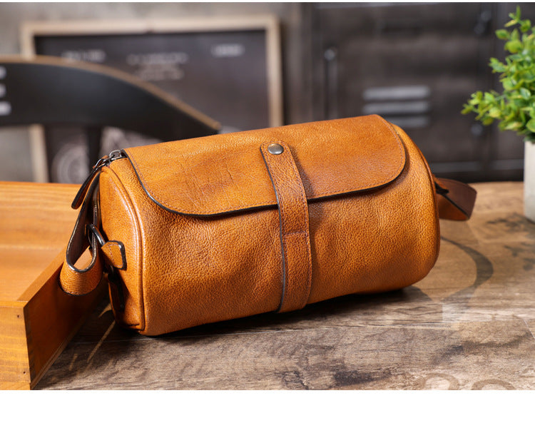 Genuine with Full-Grain Vegetable-Tanned Leather Bag-Handbags-Dark Coffee-Free Shipping Leatheretro
