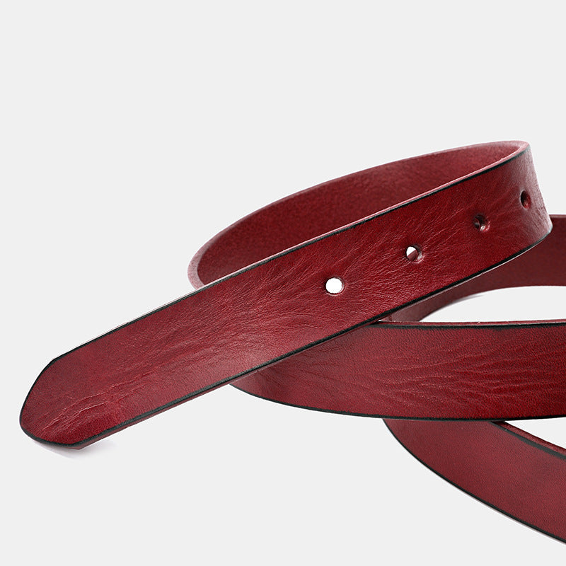 Women's 3.0" Wide Genuine Leather Belt-Green-105-125-Free Shipping Leatheretro