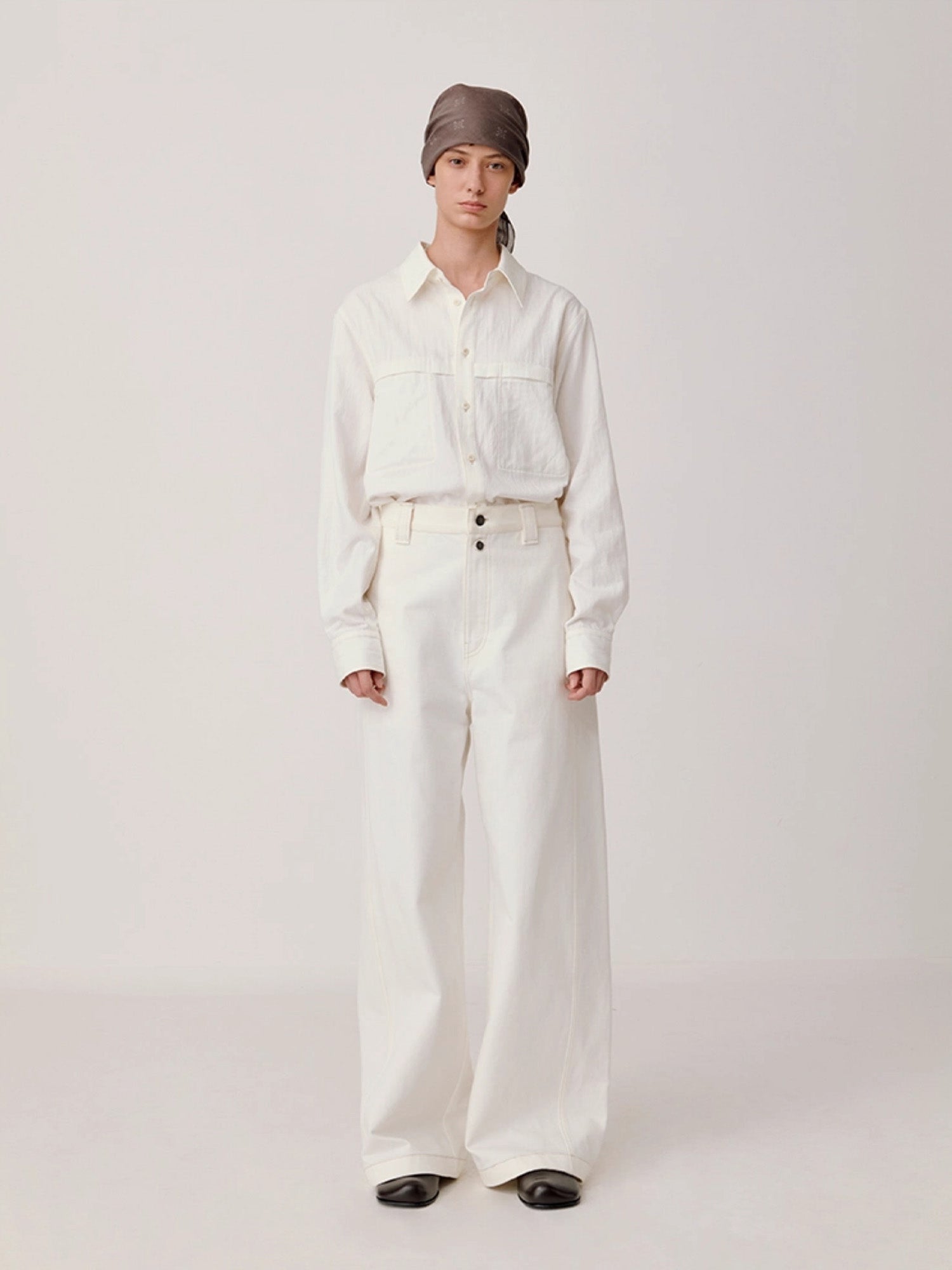 OPICLOTH Minimal Stitch Tencel-Blend Shirt-Shirt-S-Black-Free Shipping Leatheretro