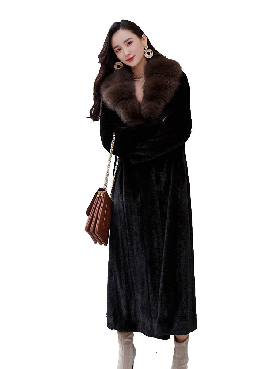 Luxurious Faux Fur Long Winter Overcoats for Women-Outerwear-Black-S-Free Shipping Leatheretro