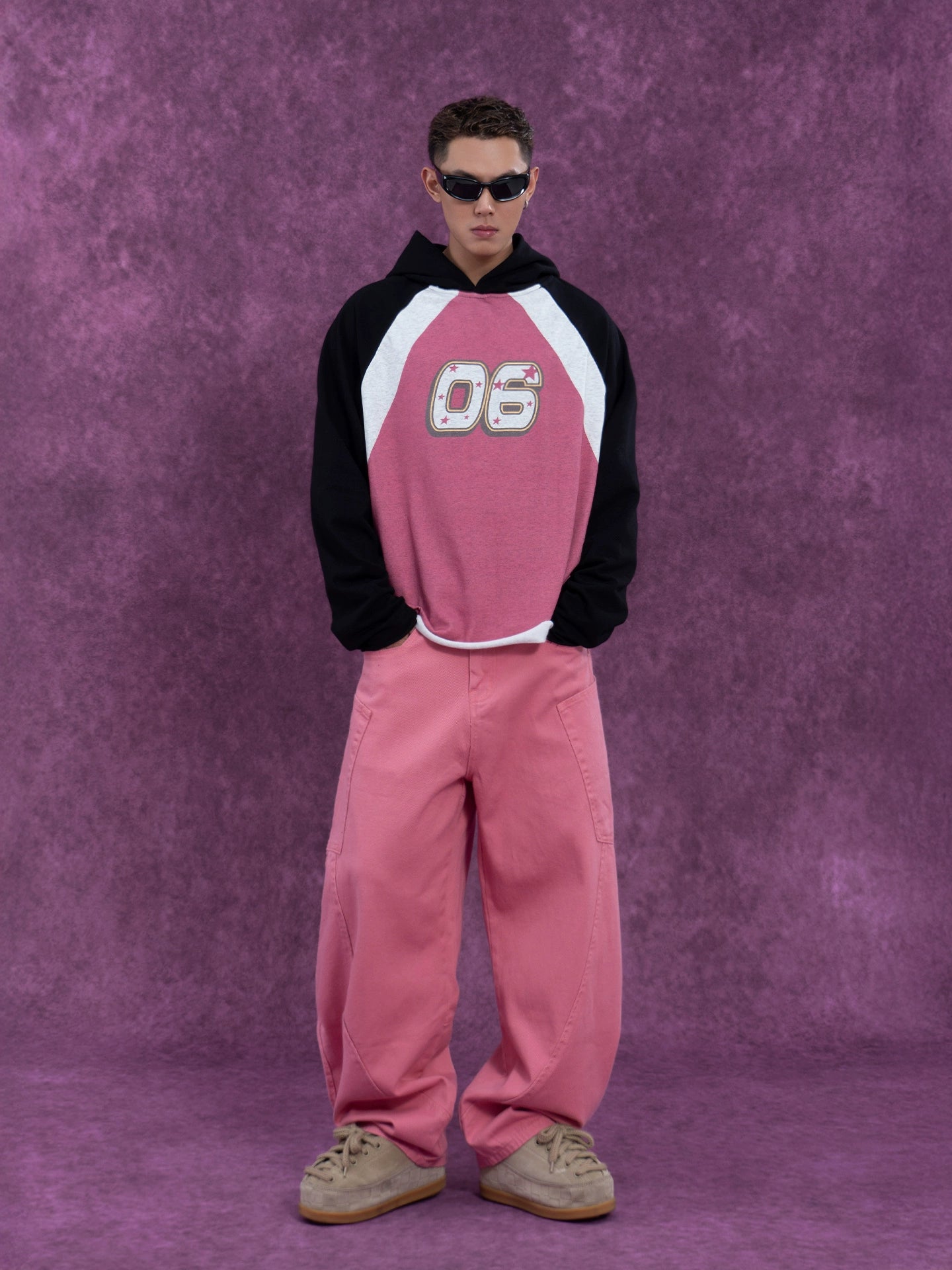 CLP Unisex Black & Red Print Oversized Hoodie-Red-M-Free Shipping Leatheretro