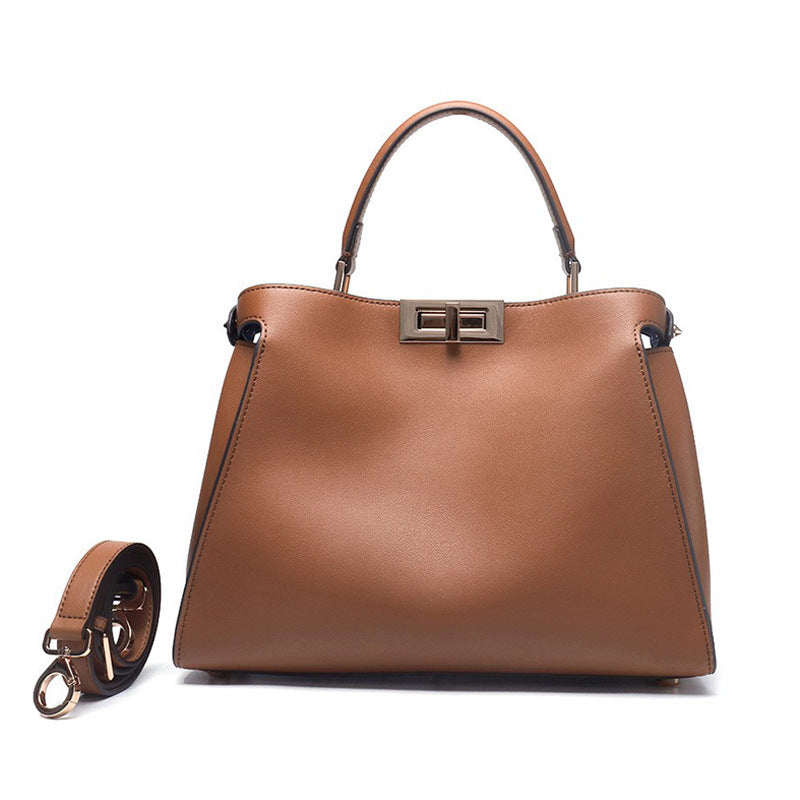 Genuine Leather Large Women’s Crossbody & Handbag-Handbags-Black King Size 39-Free Shipping Leatheretro