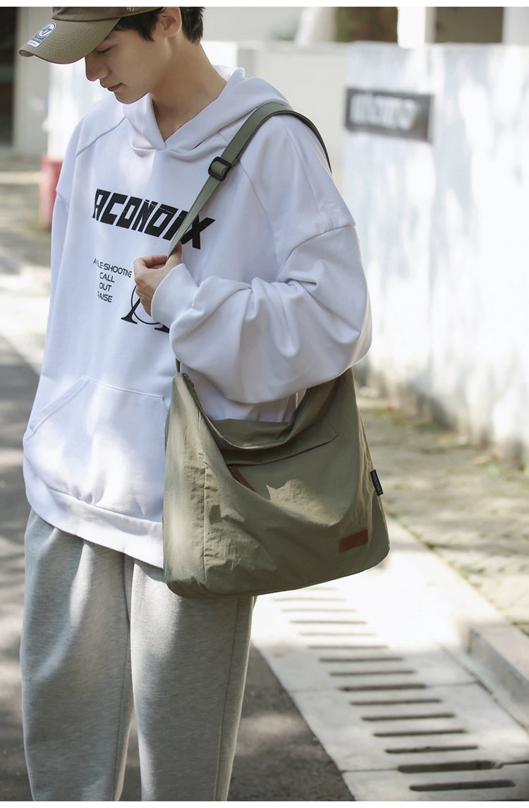 BOOM Large Capacity Water-Resistant Messenger Crossbody Bag-Black-Free Shipping Leatheretro