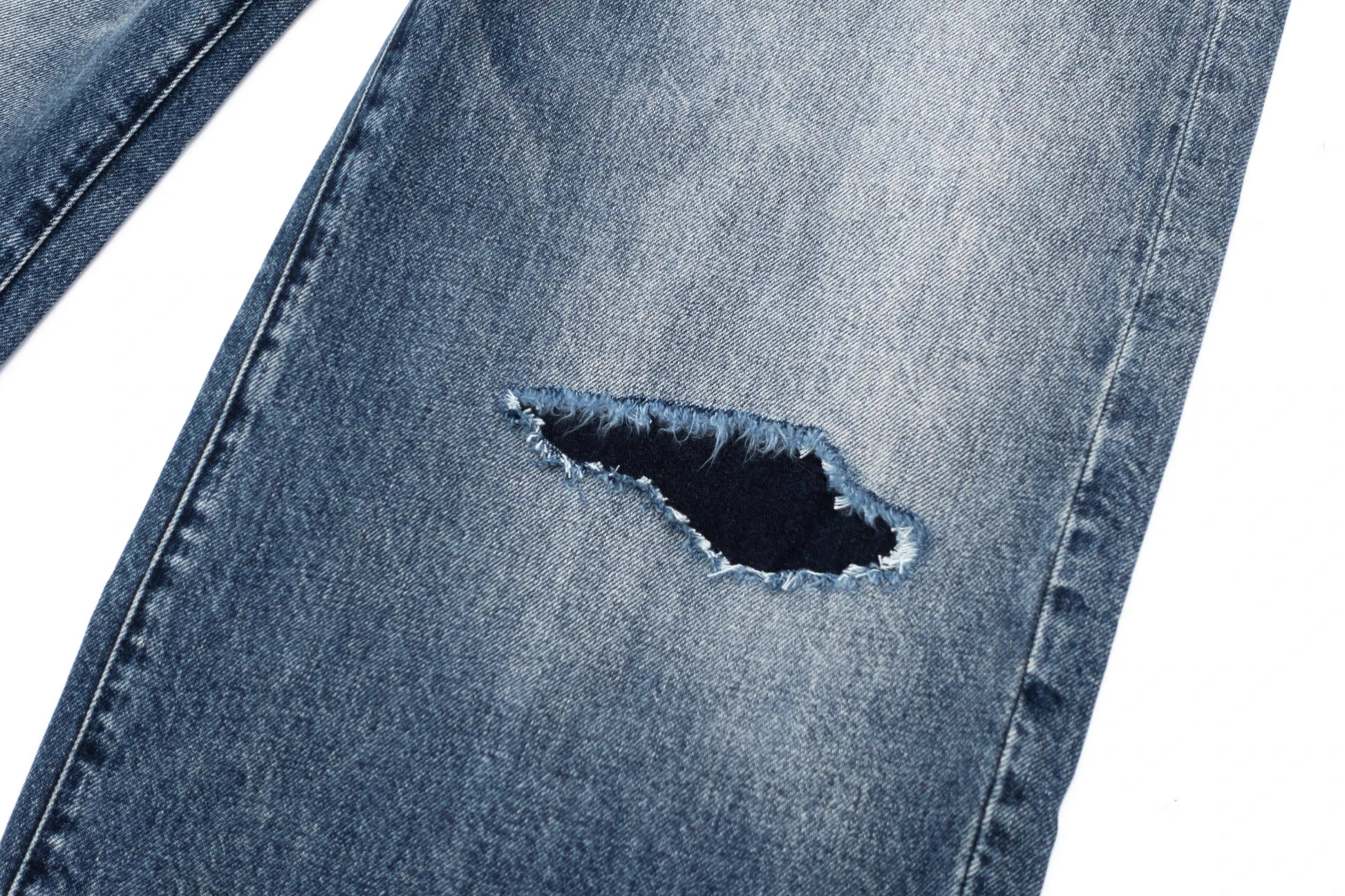 IN EXISTENCE x STM Washed Patched Distressed Straight Jeans-Jeans-S-Free Shipping Leatheretro