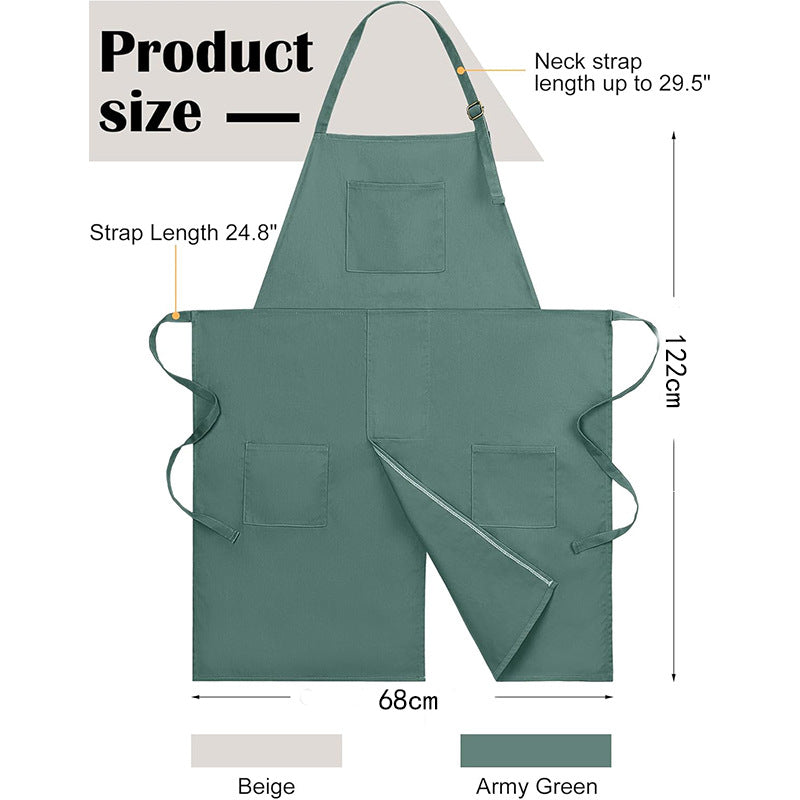 Waterproof & Oil-Resistant Polyester Apron-Apron-Black + Blue-Free Shipping Leatheretro