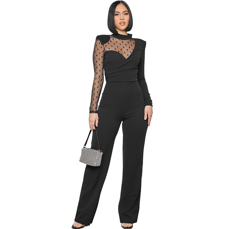 Causal Women Black Fall Jumpsuits-Suits-Black-S-Free Shipping Leatheretro