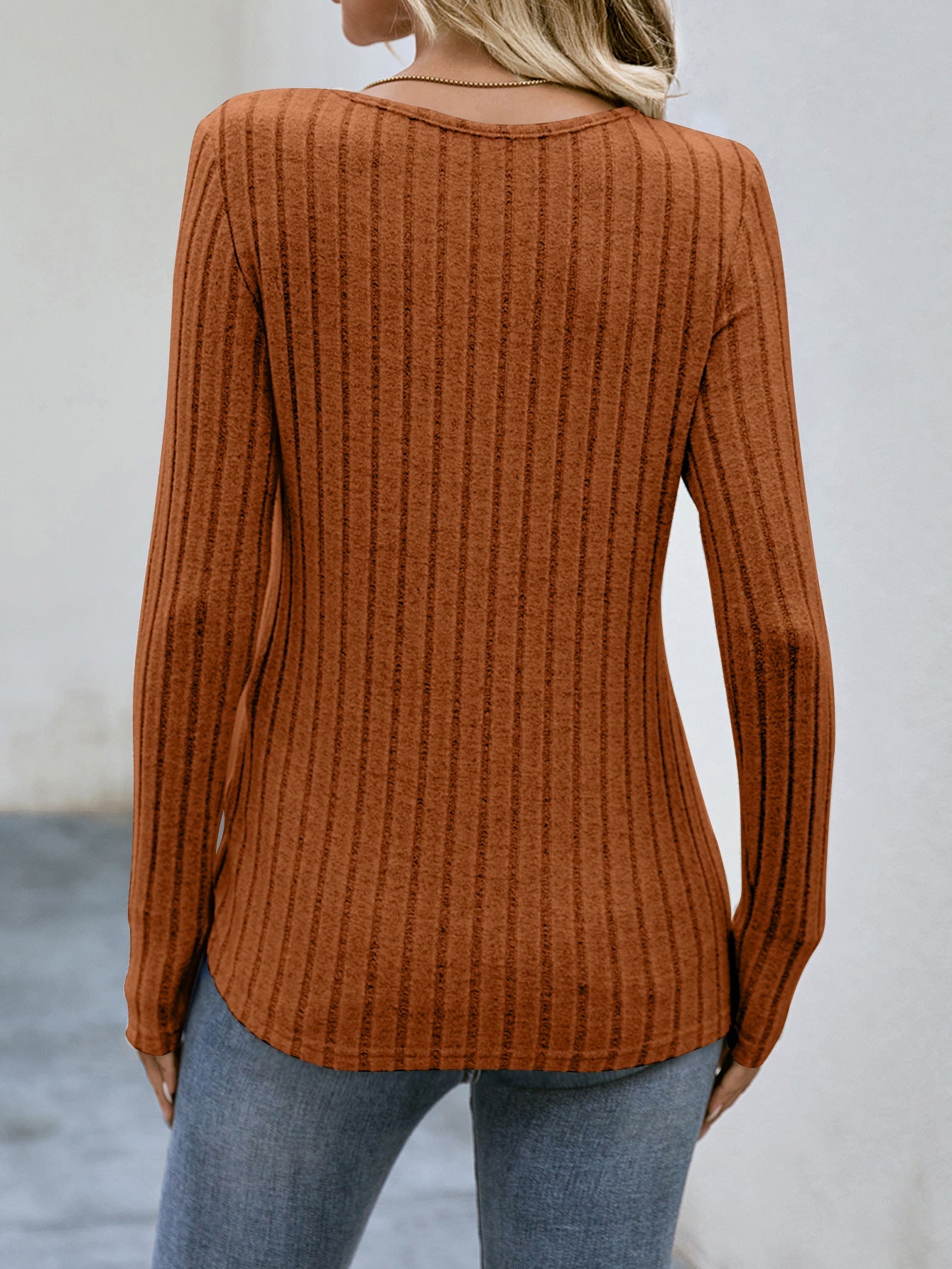 Fashion Round Neck Autumn Long Sleeves Shirts-Shirts & Tops-Apricot-S-Free Shipping Leatheretro