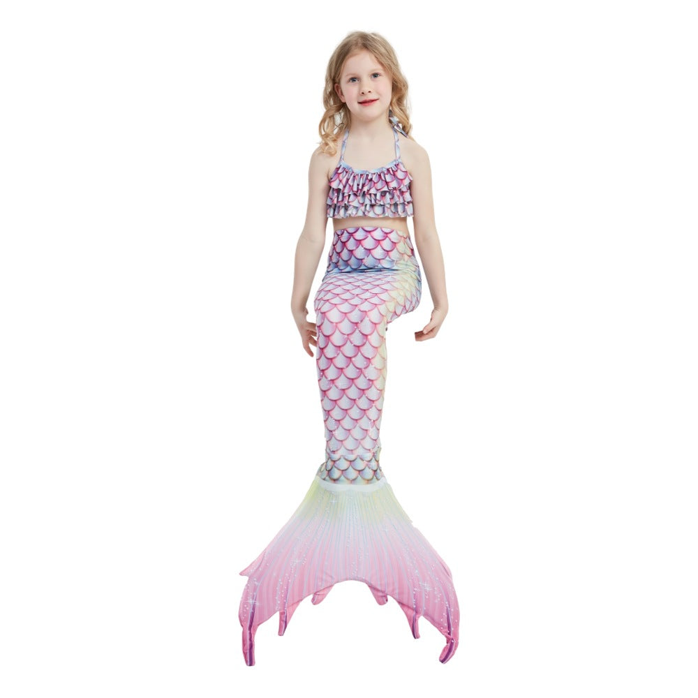 Gorgeous Three Pieces Mermaid Style Swimsuits-Swimwear-E402-110（105-115cm)-Free Shipping Leatheretro
