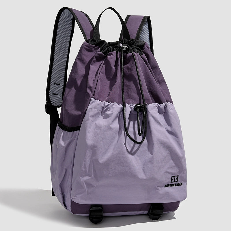 BOOM Contrast Color Drawstring Backpack-Purple-Free Shipping Leatheretro