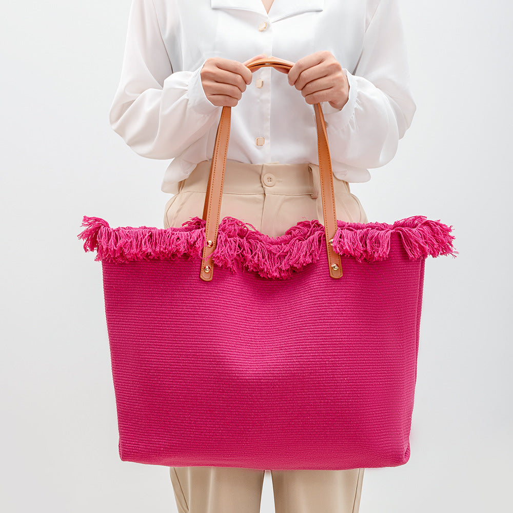 Stylish Canvas Tote Bag-Light blue-50*10*35CM-Free Shipping Leatheretro