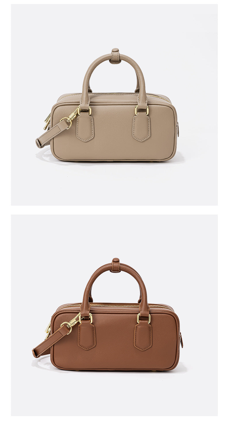 Stylish Pillow-Design Genuine Leather Shoulder Bag-Handbags-Gray-Free Shipping Leatheretro