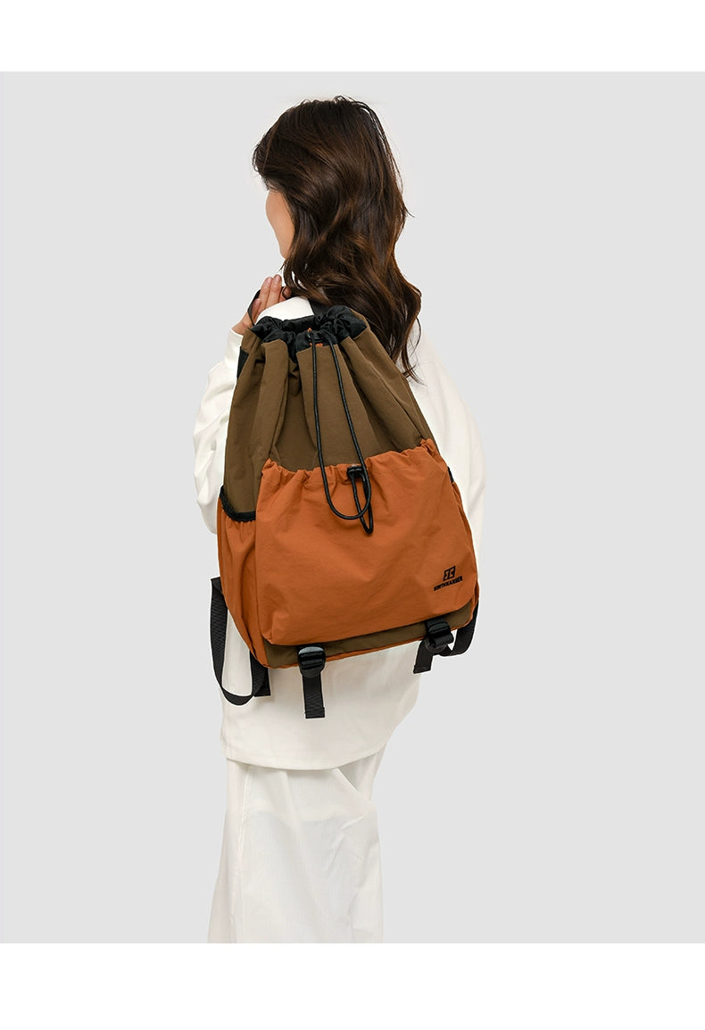 BOOM Contrast Color Drawstring Backpack-Purple-Free Shipping Leatheretro