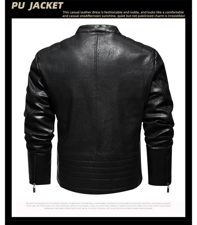 Men's Winter Motorcycle Faux Leather Jacket-red-EUR S-Free Shipping Leatheretro