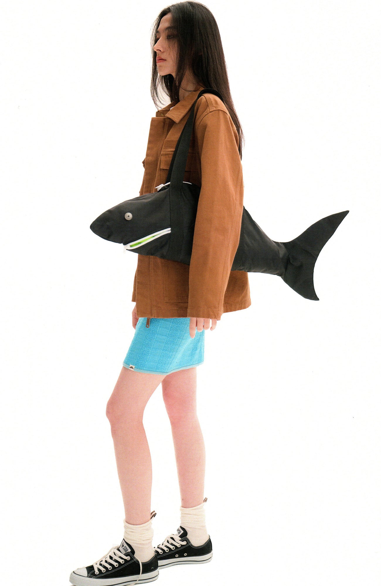 URBAN+FOREST Shark-Shaped Shoulder Bag-Bag-One Size-Yellow-Free Shipping Leatheretro