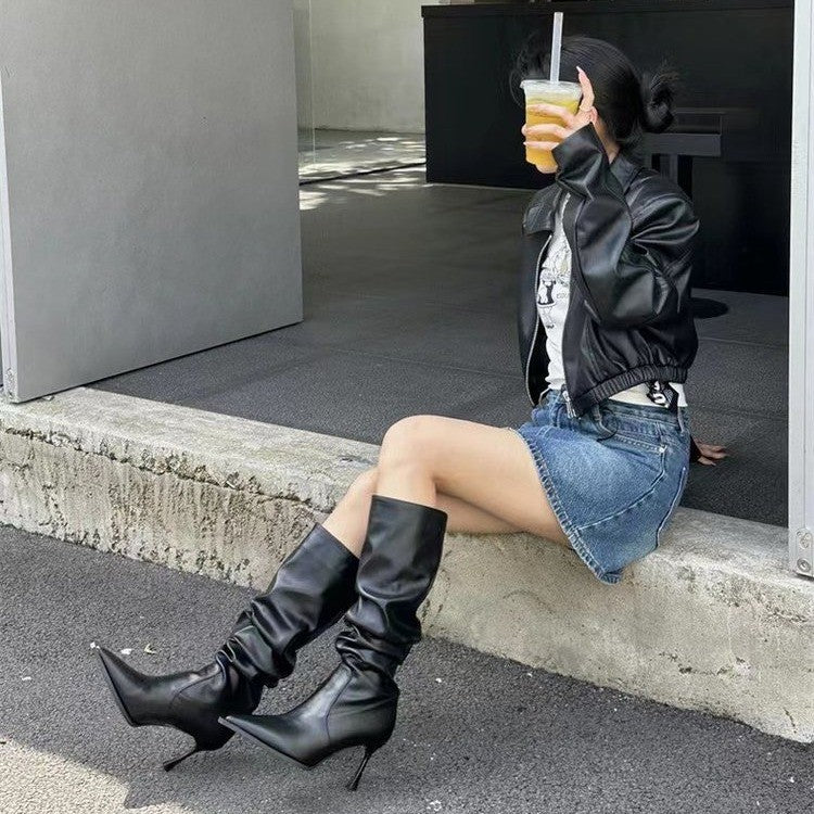 Sexy High Heels Women Fall Boots-boots-Black-35-Free Shipping Leatheretro