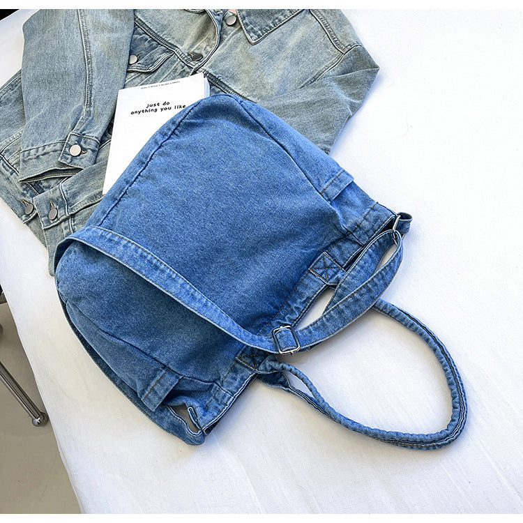 Denim Tote Bag for Women-Canvas Bag-Dark Blue-Free Shipping Leatheretro