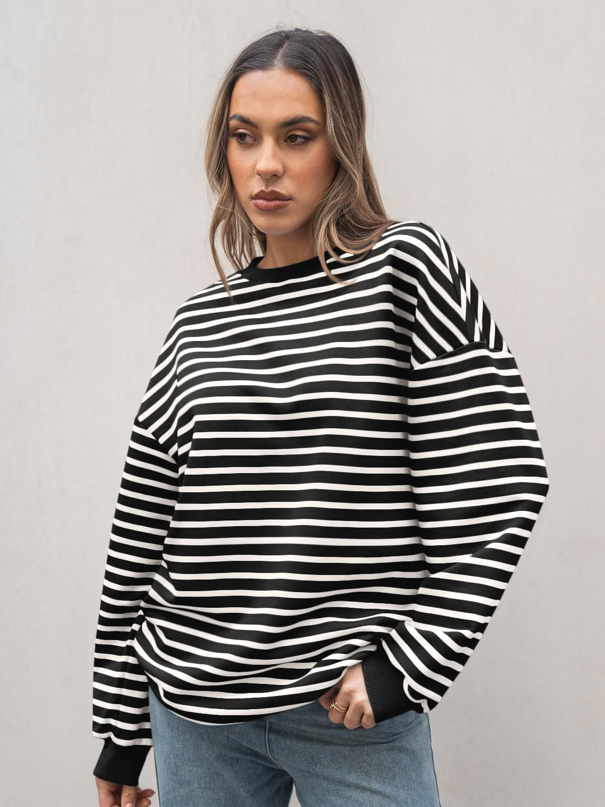 Casual Striped Long Sleeves Sports Hoodies-Sweater&Hoodies-Black-S-Free Shipping Leatheretro