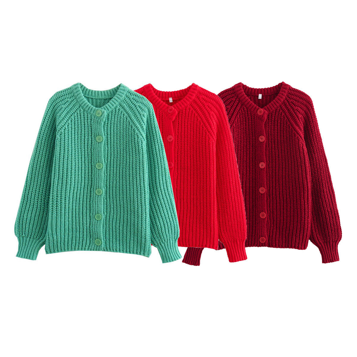 Casual Long Sleeves Knitted Cardigan Sweaters-Sweater&Hoodies-A-S-Free Shipping Leatheretro