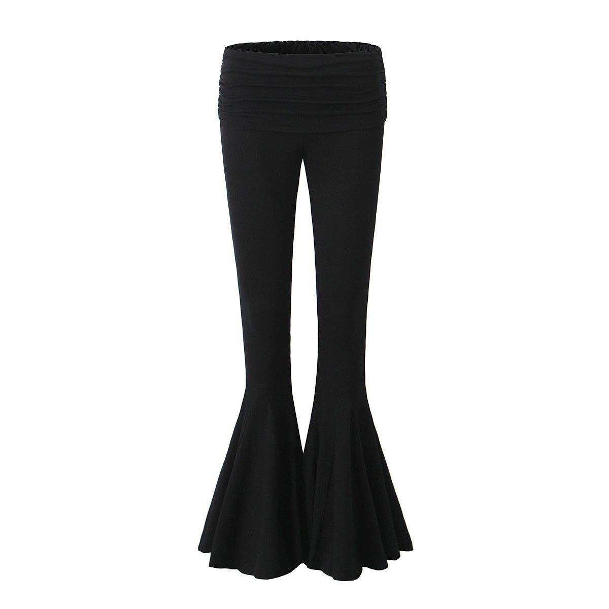 Sexy Low Waist Elastic Flare Pants for Women-Pants-Black-S-Free Shipping Leatheretro