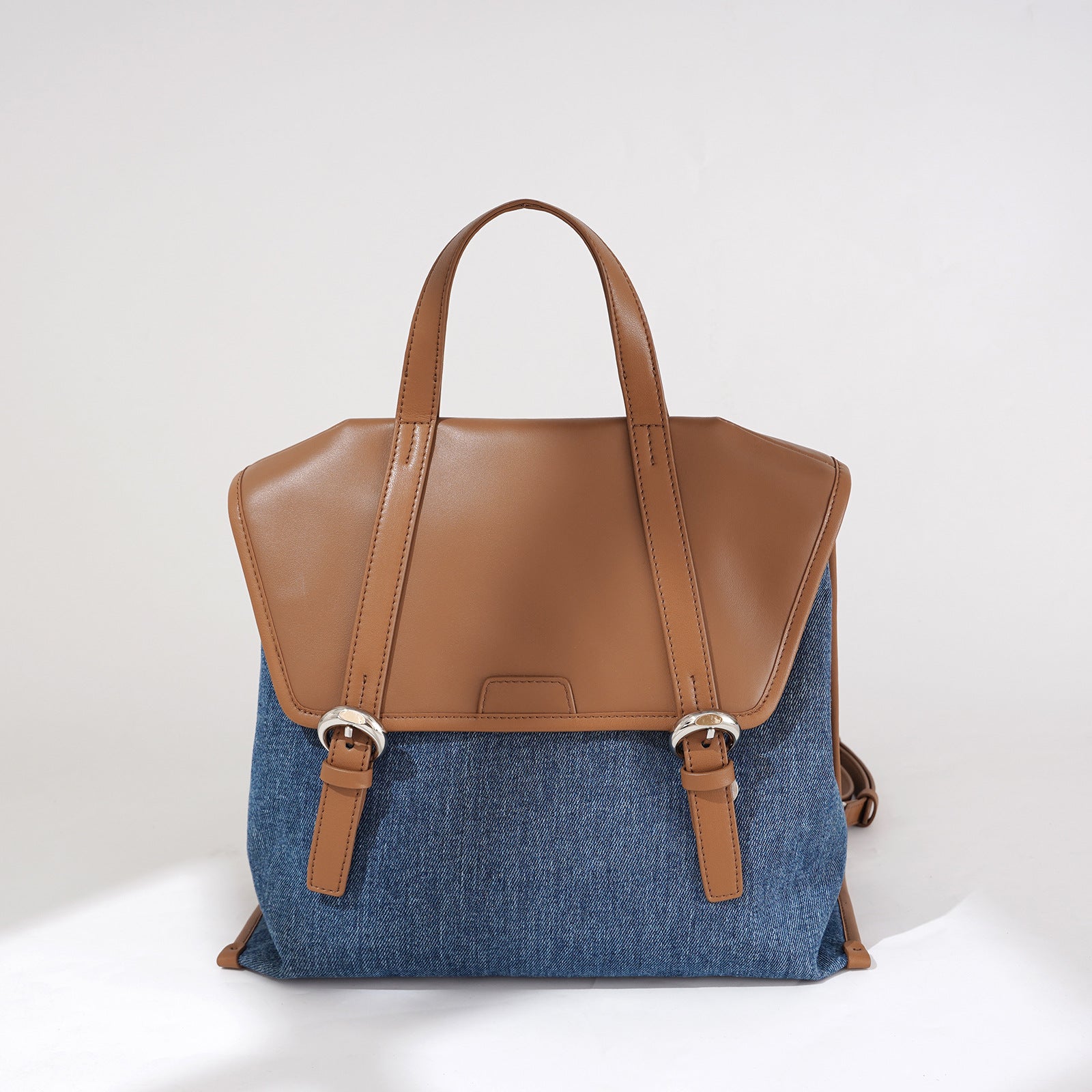 Casual Leather Denim Backpack-Backpack-Blue-Free Shipping Leatheretro