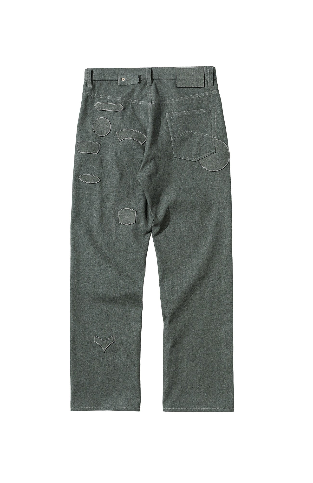 URBAN+FOREST Minimal Patch Straight-Leg Denim-Jeans-S-Green-Free Shipping Leatheretro
