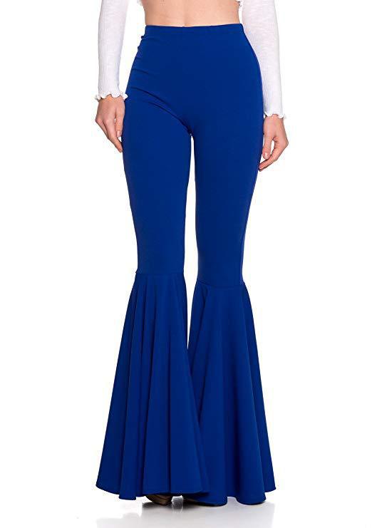 Sexy High Waist Mermaid Flare Pants-Pants-Navy Blue-S-Free Shipping Leatheretro